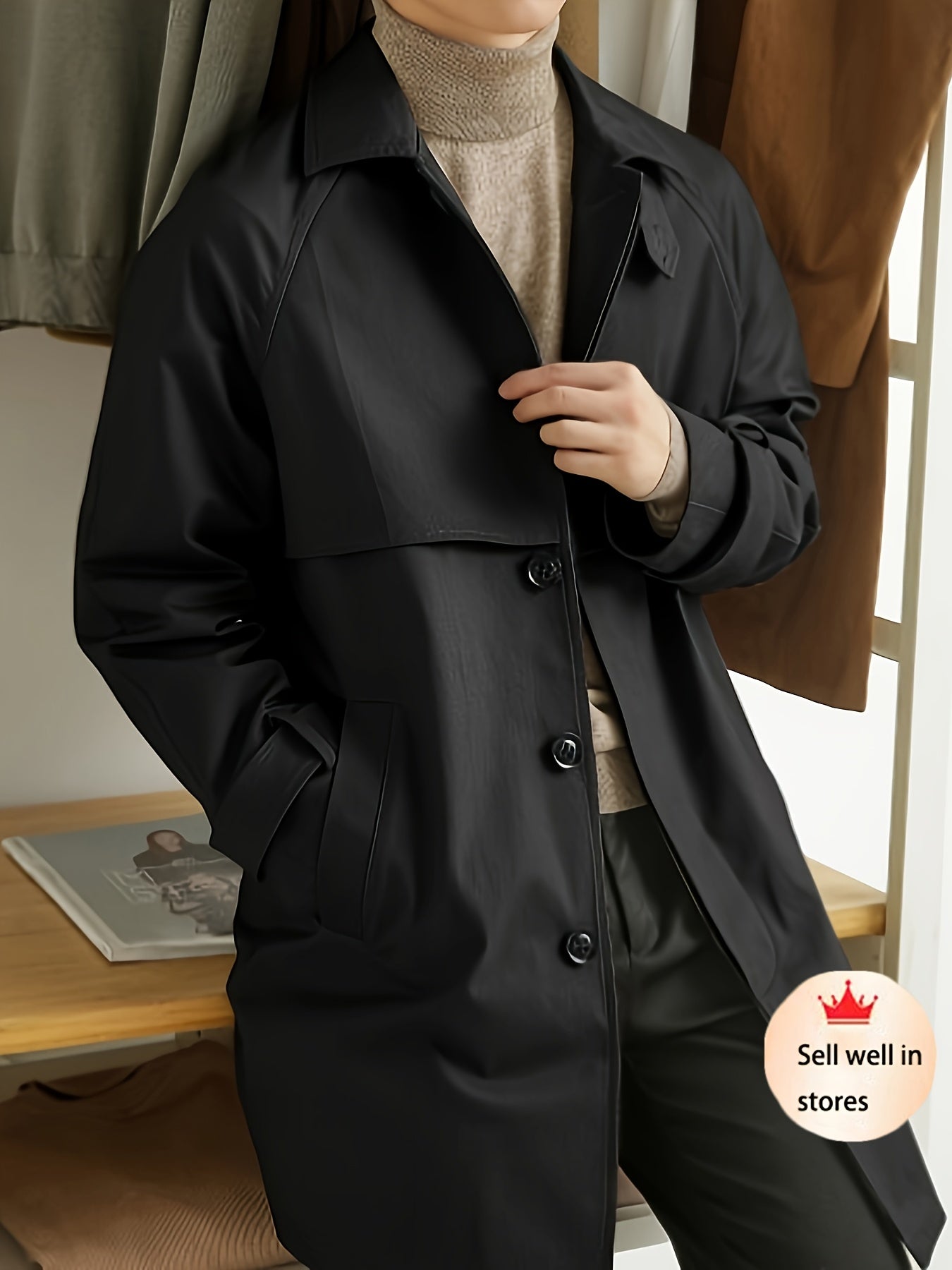 Men'S Classic classic Style Trench Coat,