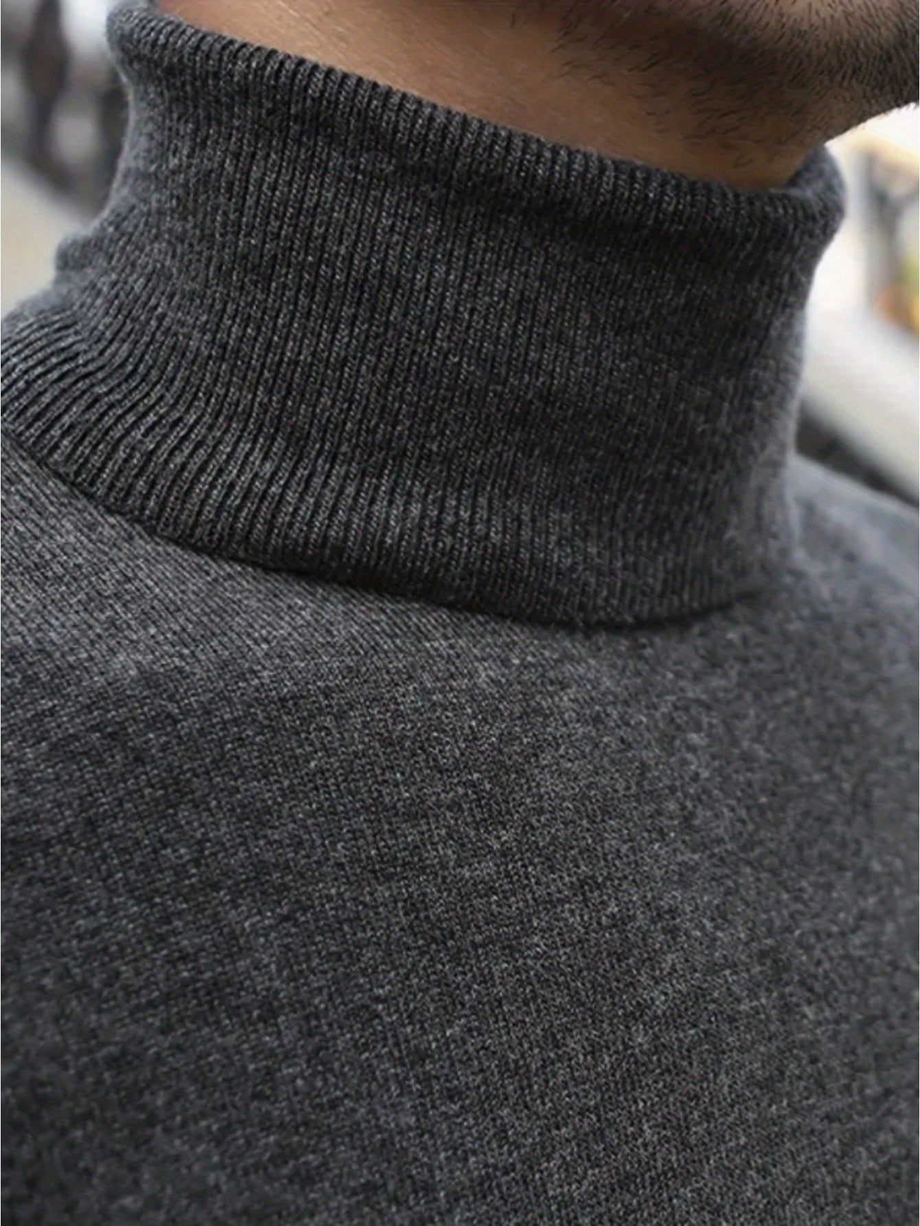 A Men'S Casual Turtleneck Sweater Business Wear.