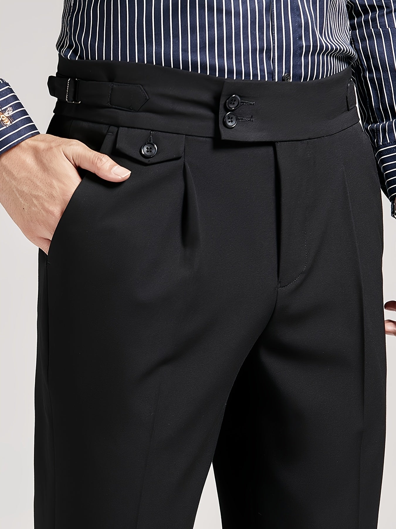 Men's Brown Pleated Dress Pants