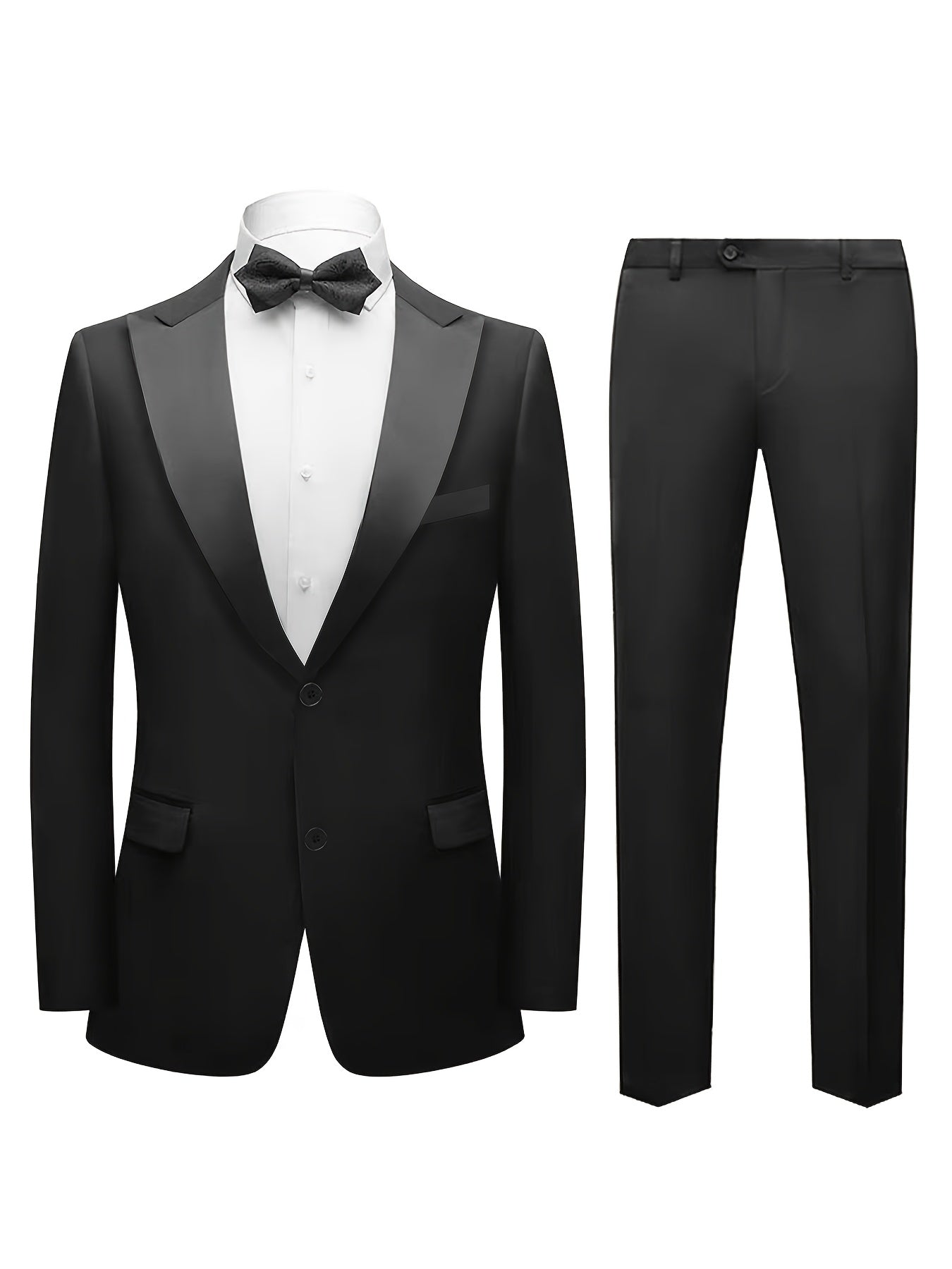 Navy Blue Tuxedo Suit.