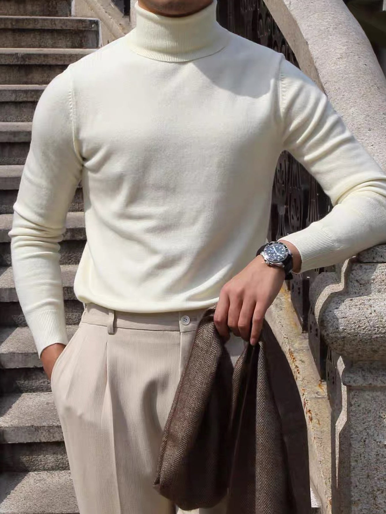 Men's  Long Sleeve Turtleneck Sweater