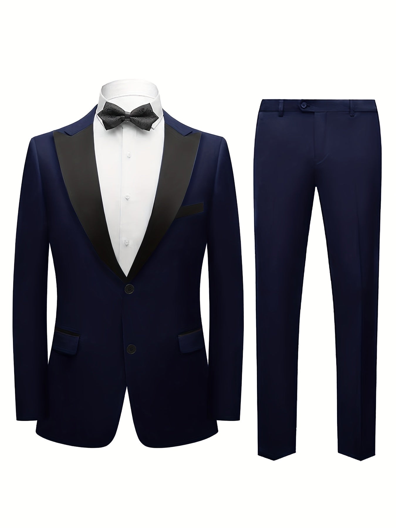 Navy Blue Tuxedo Suit.