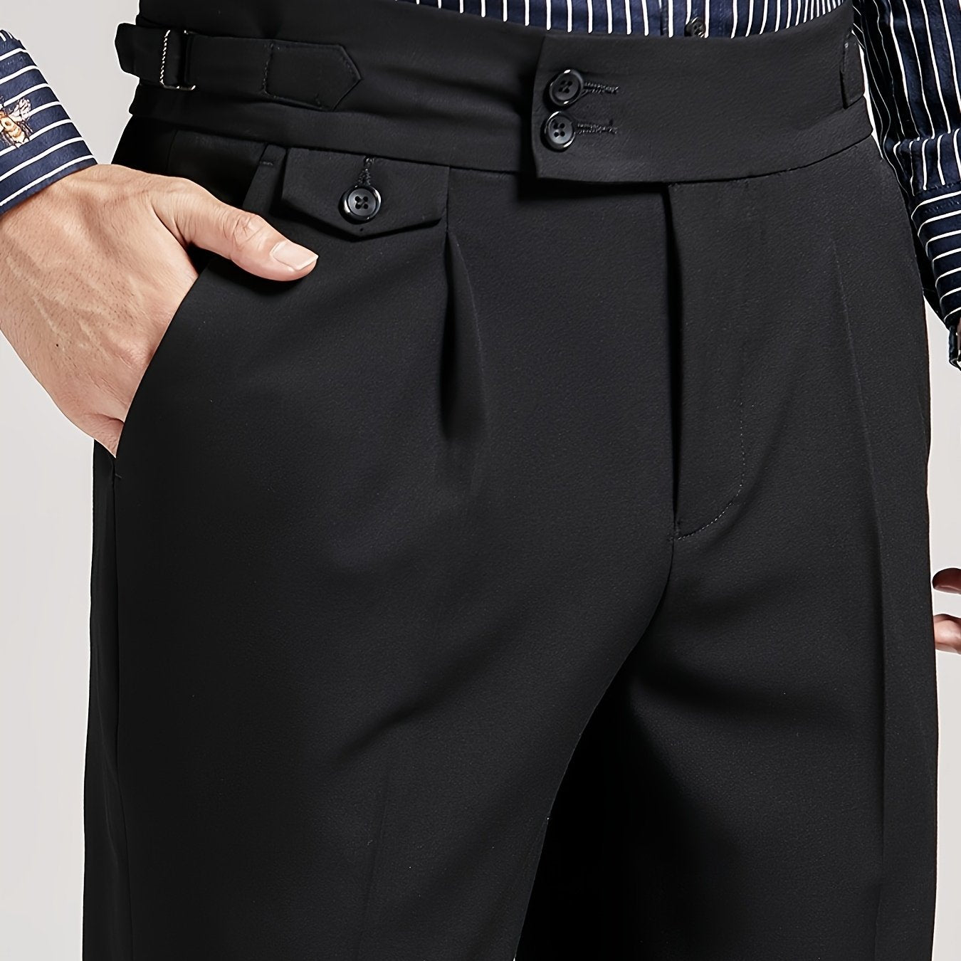 Men's Brown Pleated Dress Pants