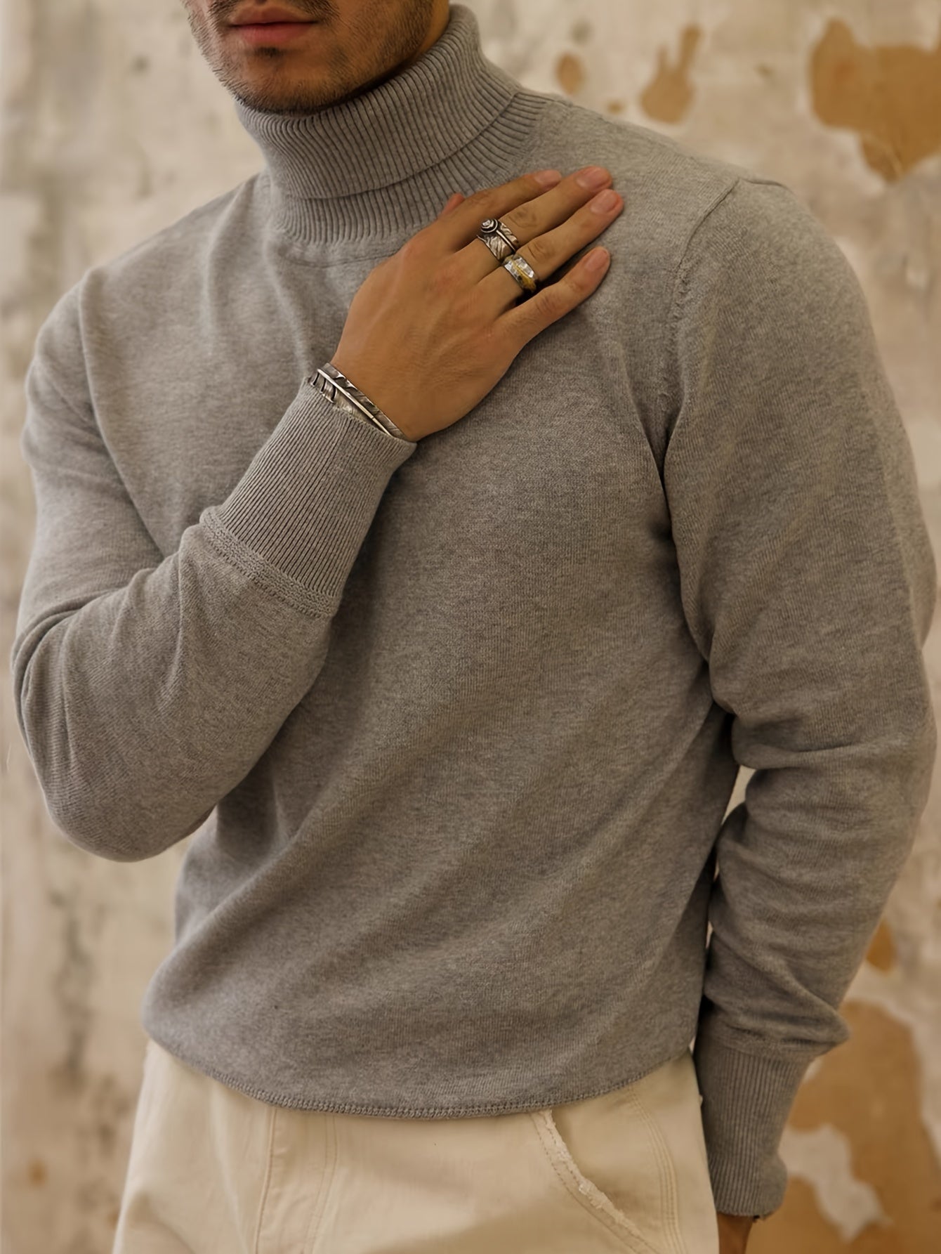 Men's  Long Sleeve Turtleneck Sweater