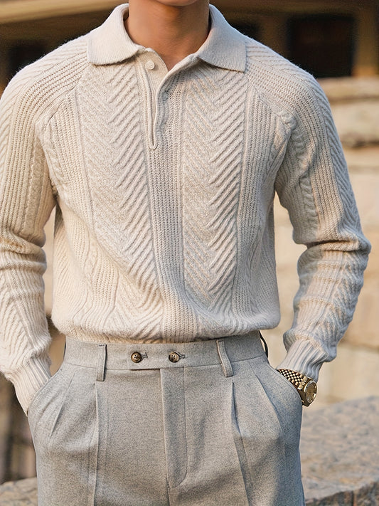 Men's Vintage-Inspired Cable Knit Shirt -