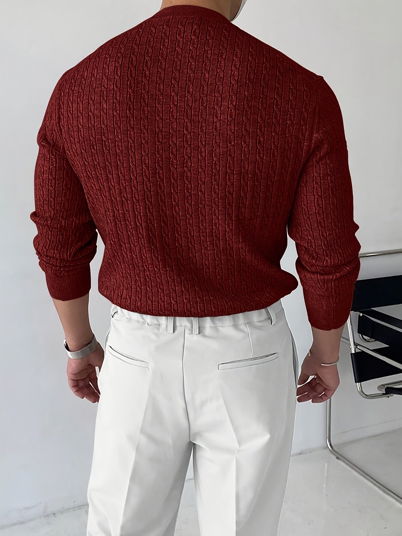 Red Cable Knit Sweater