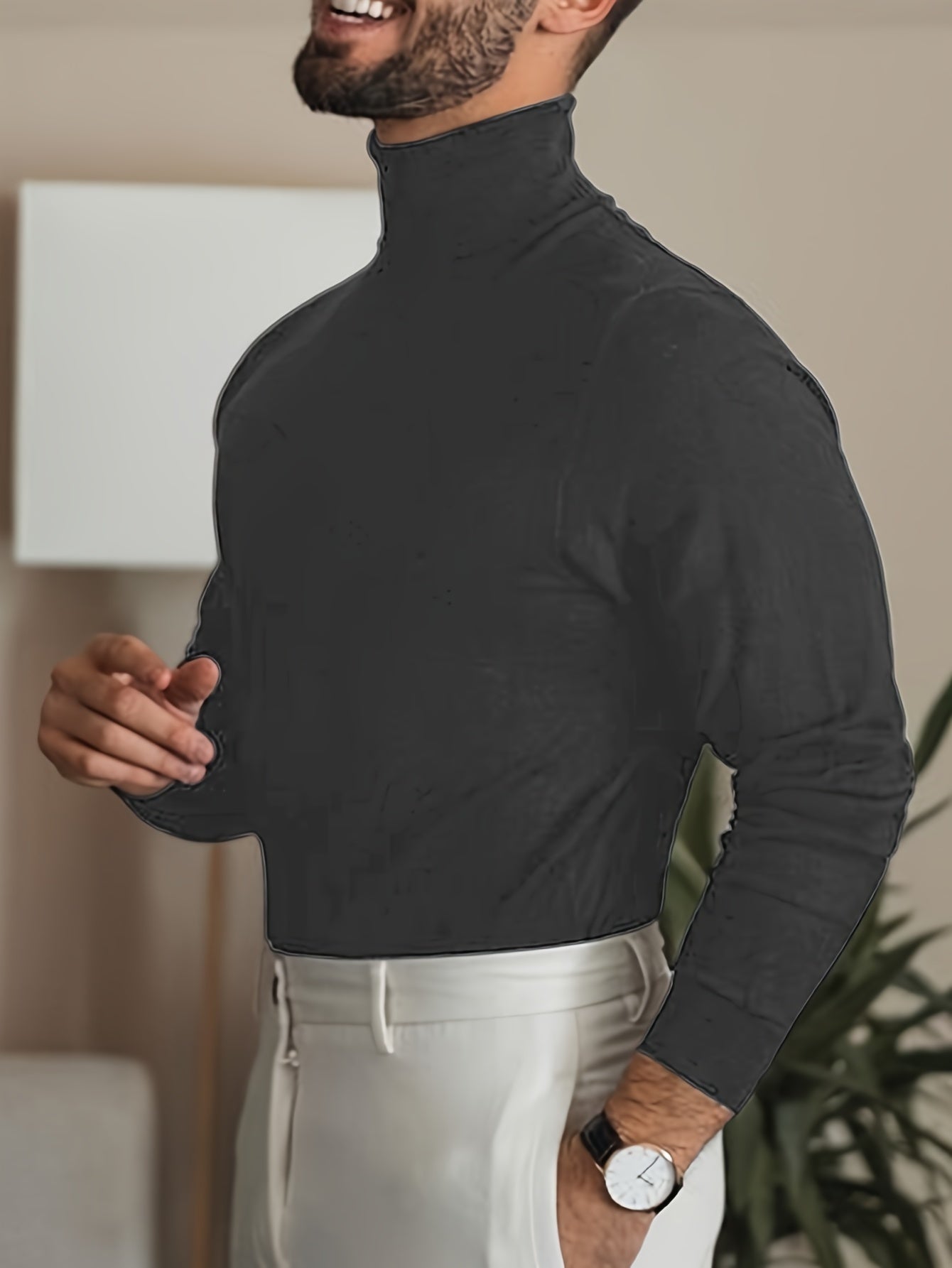 Men's  Long Sleeve Turtleneck Sweater