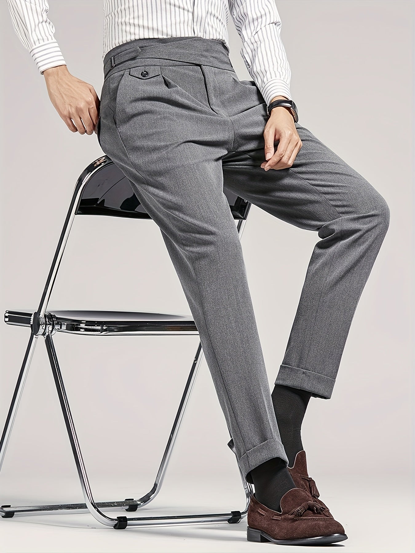 Men'S Cropped Suit Pants