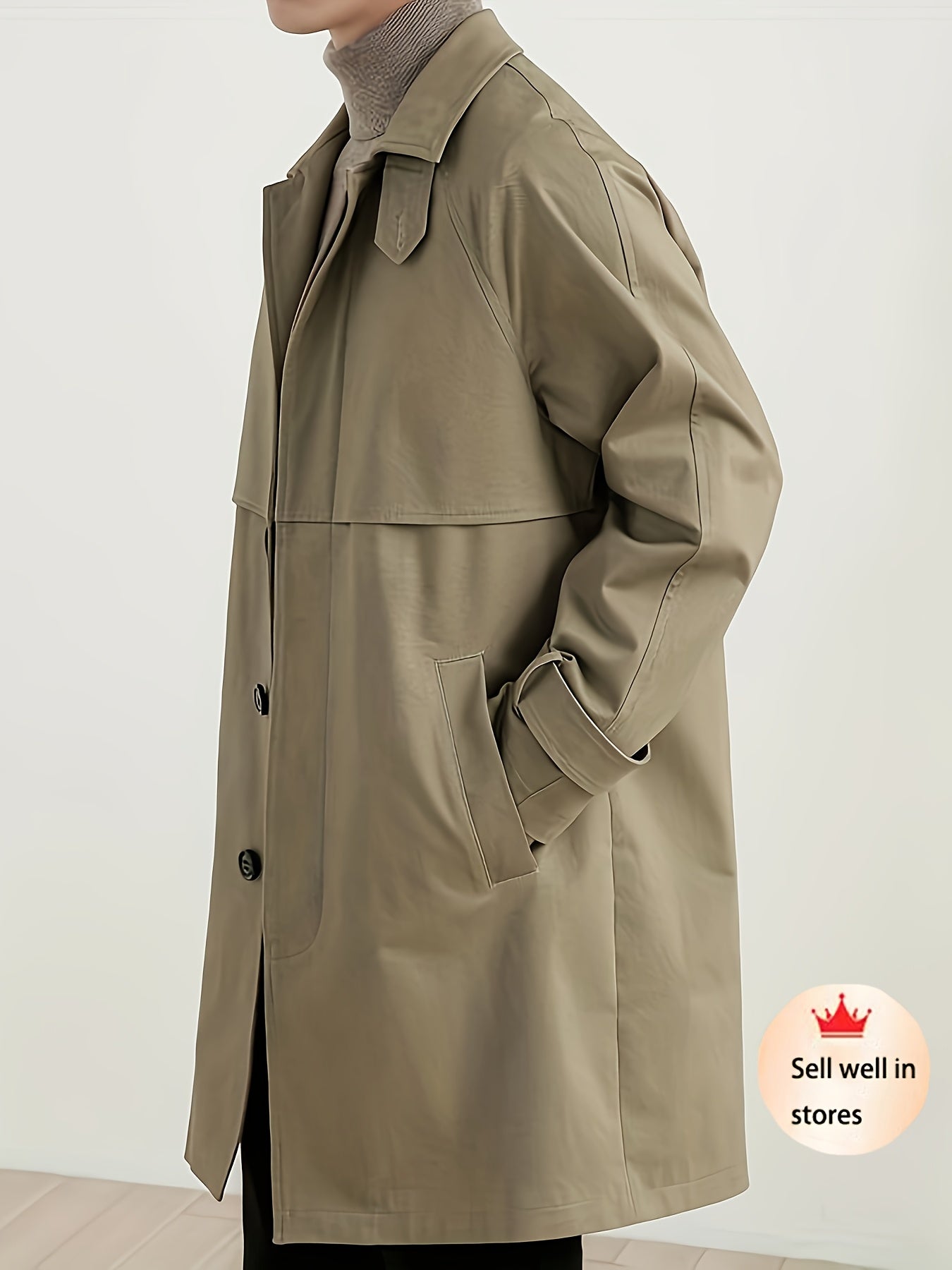 Men'S Classic classic Style Trench Coat,