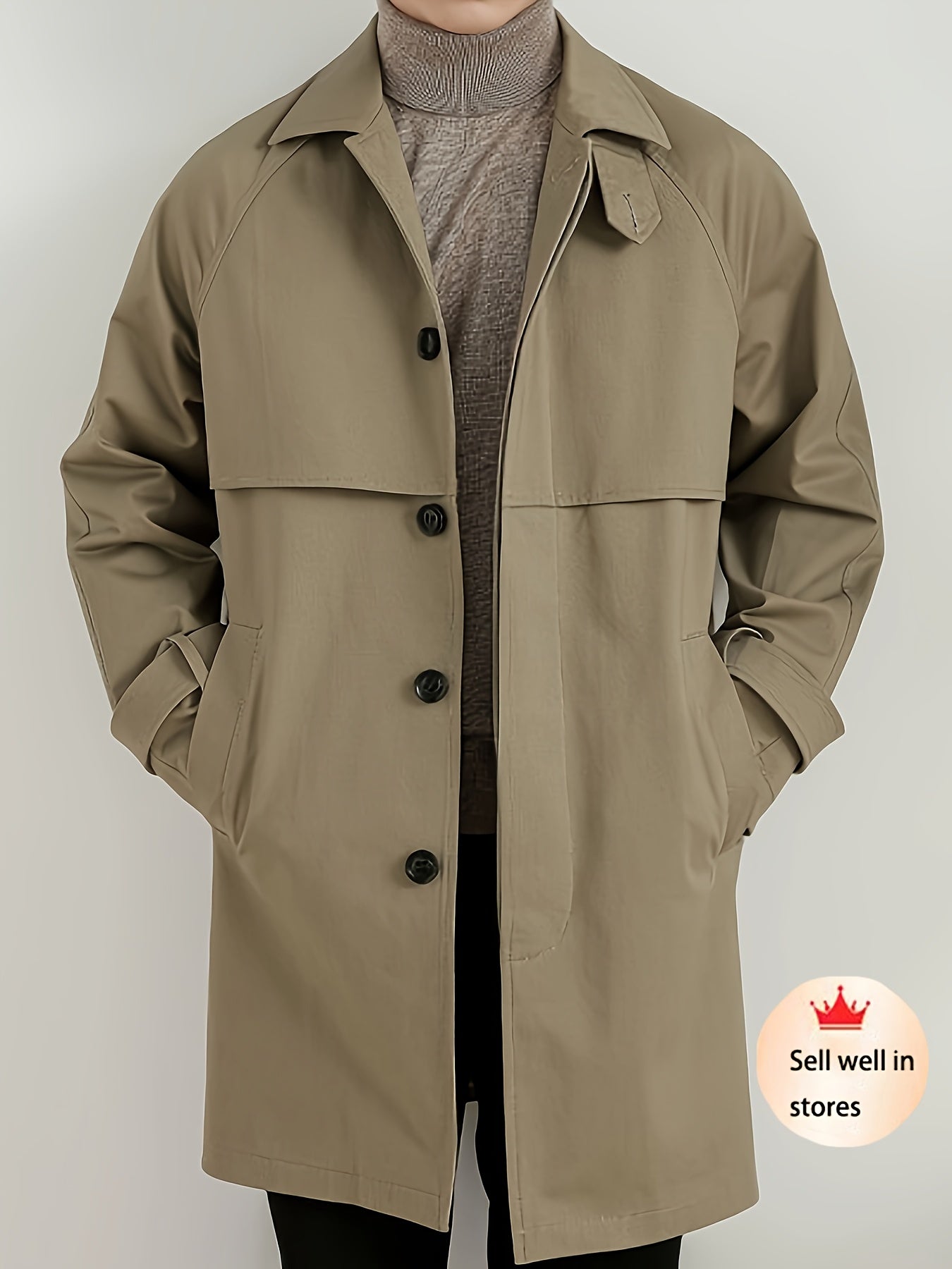 Men'S Classic classic Style Trench Coat,