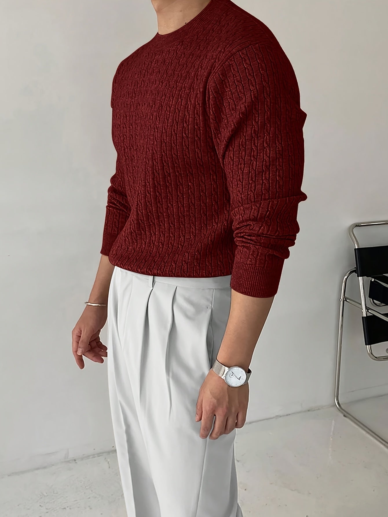 Red Cable Knit Sweater