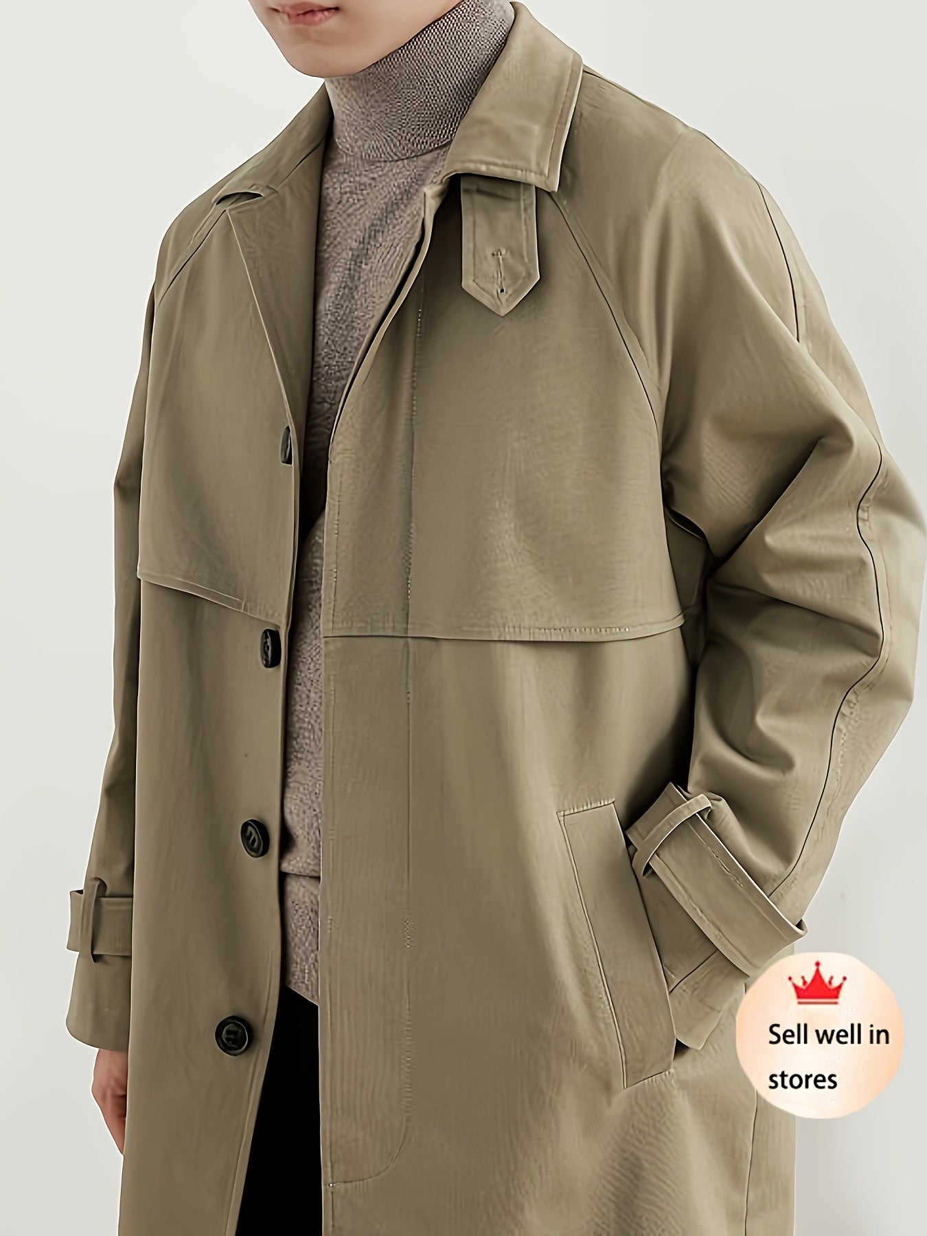 Men'S Classic classic Style Trench Coat,