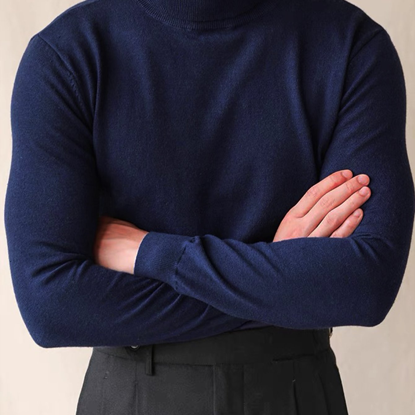 Men's  Long Sleeve Turtleneck Sweater