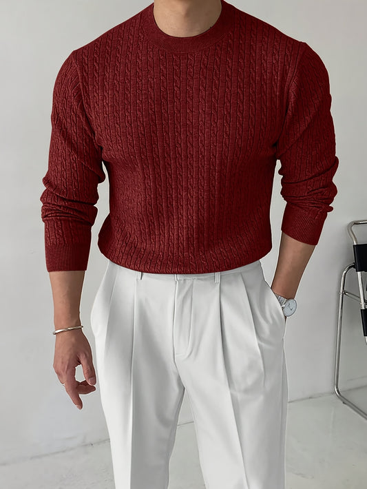 Red Cable Knit Sweater